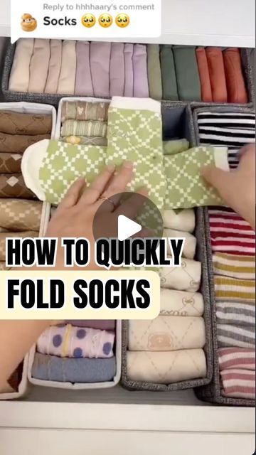 Folding Tricks, Sock Drawer Organization, Folding Socks, T Shirt Folding, Folding Hacks, Packing Folding, Folding Towels, Folding Techniques, Easy Diy Clothes