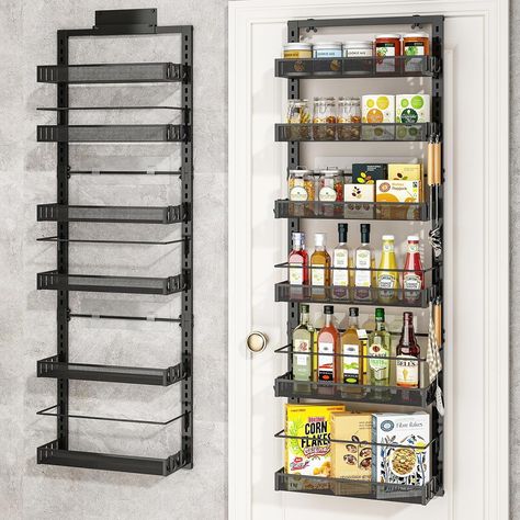 Over the Door Pantry Organizer, 6-Tier Adjustable Dense Mesh Basket Kitchen Pantry Door Organization and Storage, Heavy-Duty Metal Hanging Kitchen Spice Rack,D6.1 x W17.71 x H50.6 inch Pantry Door Organization, Door Organization, Kitchen Pantry Door, Door Pantry Organizer, Pantry Door Organizer, Kitchen Pantry Doors, Kitchen Spice Rack, Pantry Organizer, Kitchen Spice Racks