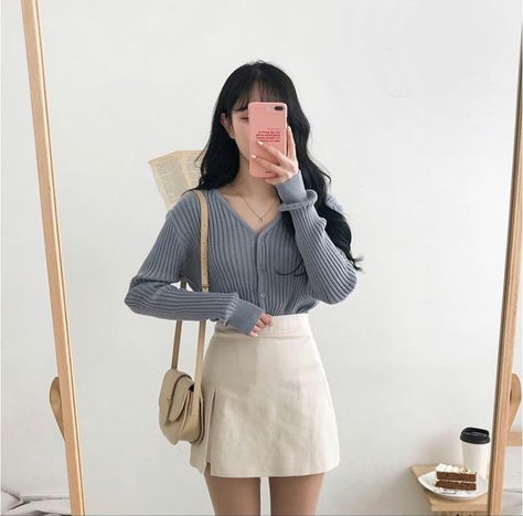 #ootdfashion#aesthetic#ootd#kfashion#korean#girl#uzzlang#outfit#wardrobe#fashion#clothes Outfit For Short Girl, Korean Skirt Outfits, Petite Fashion Outfits, Short Girl Outfits, Petite Style Outfits, Confident Outfit, Short Girl Fashion, Korean Fashion Shorts, Fashion Outfits Korean