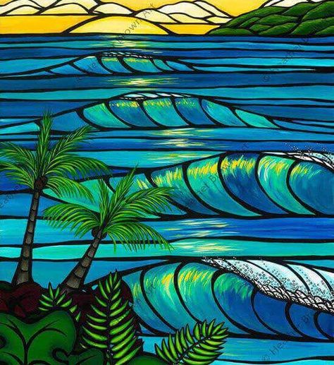 Heather Brown Art, Surf Painting, Arte Doodle, Hawaii Art, Hawaiian Art, Surfboard Art, Heather Brown, Art Manga, Brown Art