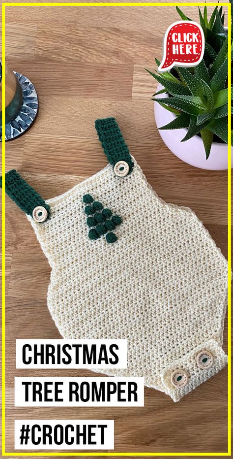 Crochet Romper Pattern, Crochet Onesie, Romper Crochet, Christmas Baby Romper, Crochet Baby Photo Prop, Crochet Christmas Tree, Crochet Diaper Cover, Christmas Crochet Patterns Free, Funny Christmas Tree