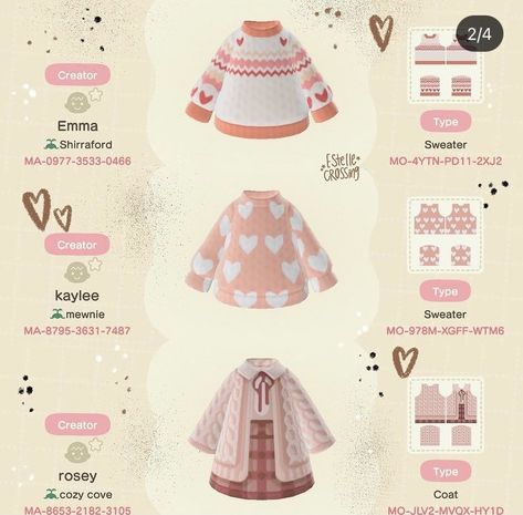 Acnh Pro Designs Cardigan, Animal Crossing Spring Clothes Codes, Animal Crossing Clothes Id, Animal Crossing Design Qr Codes Clothes, Animal Crossing Id Codes Clothes, Ac Clothing Designs, Acnh Clothes Design Qr Codes, Cute Outfits Animal Crossing, Animal Crossing Cute Clothes Codes