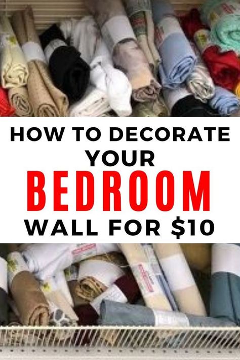 Are you looking for cute ideas to decorate your master bedroom wall? This wall decor is quick and easy and perfect if you're decorating on a budget. This simple idea can replace traditional artwork above your bed and is perfect if you have no headboard. #diy #bedroom #wall Diy Bedroom Wall Decor, Bedroom Wall Decor Ideas Above Bed, Diy Bedroom Wall, Embroidery Hoop Wall Decor, Hoop Wall Decor, No Headboard, Headboard Diy, Diy Wall Decor For Bedroom, Cheap Apartment Decorating