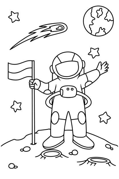 Outer Space Baby Quilt, Space Baby Quilt, Planet Coloring Pages, Astronaut Drawing, Tata Surya, Space Crafts For Kids, Space Coloring Pages, Free Kids Coloring Pages, Cute Astronaut