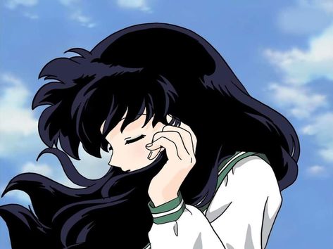 Purple Black Hair, Inuyasha Sesshomaru, Inuyasha Kagome, Inuyasha And Sesshomaru, Kagome And Inuyasha, Kagome Higurashi, Aesthetic 90s, Funny Horror, Blue Box