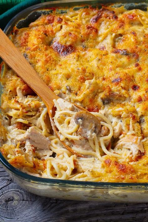 Chicken Tetrazzini Casserole, Easy Chicken Tetrazzini, Chicken Tetrazzini Recipes, Chicken Casserole Easy, Chicken Tetrazzini, Easy Casserole Recipes, Chicken Recipes Casserole, Chicken Dishes Recipes, Easy Casserole