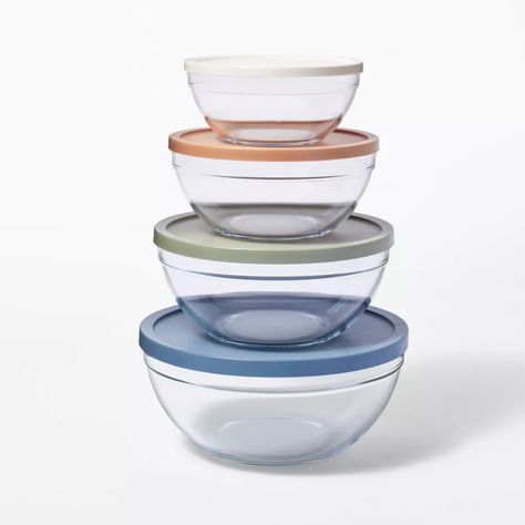 the 8-Piece Glass Set of 4 Mixing Bowls with Lids from Figmint™ makes a great pick. This set of glass mixing bowls comes with four bowls and four lids in varying sizes — 1.5 quart, 1.5 quart, 2.5 quart and 4 quart. Perfect for mixing ingredients, storing leftovers or serving dishes, they're sure to come in handy for a variety of cooking and storing needs. Easy Cranberry Cheesecake, Cranberry Cheesecake Bars, Target Kitchen, Glass Mixing Bowls, Plastic Bowls, Mixing Bowls Set, Crumble Topping, Leftovers Recipes, Mixing Bowls