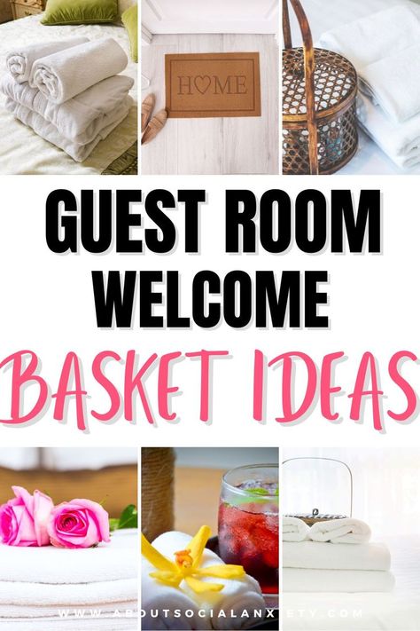 Looking for guest room welcome basket ideas to be an excellent host? In this post you will find 25 ideas that are sure to make your guests feel welcome. These ideas are easy to implement in your home. Also sharing ideas for perfect welcome baskets, gift baskets, and casual baskets. Guest Room Welcome Basket Ideas, Welcome Basket Ideas, Guest Gift Basket, Guest Room Baskets, Guest Welcome Baskets, Guest Room Welcome, Guest Basket, Guest Bathroom Ideas, House Guest Gifts