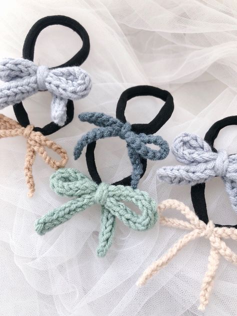 Hair Tie Crochet, Ribbon Hair Tie, Tie Crochet, Ribbon Hair Ties, Ribbon Hair, Crochet Accessories, Hair Tie, Hair Ties, Crochet Necklace