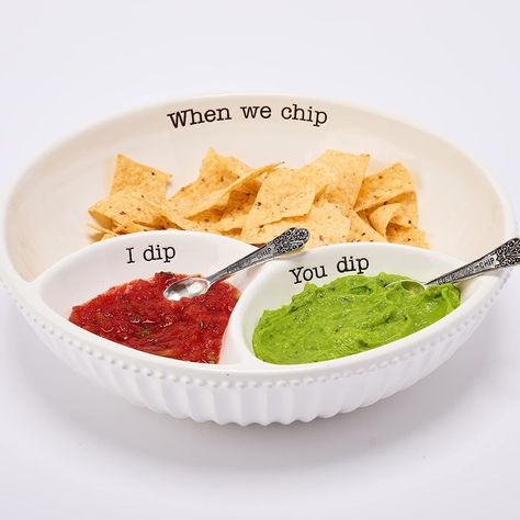 Mud Pie Circa Chip And Dip Bowl Set, White dish 3" x 12" dia | spoon 3 1/2" Pie And Chips, Pie Store, Chip Bowl, Chip And Dip Sets, Chips And Dip, Fiddle Fig, Chip And Dip Bowl, Stamped Spoons, Chip And Dip