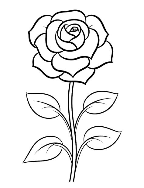 Flower Coloring Pages Free Printable, Realistic Rose Drawing, Hur Man Ritar Blommor, Printable Flower Coloring Pages, Rose Coloring Pages, Easy Flower Drawings, Frog Coloring Pages, Drawing Hands, Dragon Coloring Page