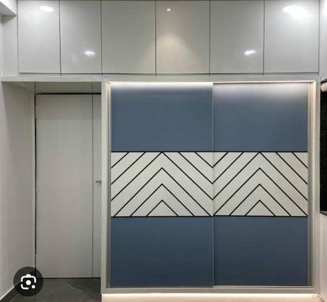 Blue Sliding Wardrobe, Sliding Wardrobe Doors Luxury, Sliding Wardrobe Laminate Design, Wardrobe Laminate, Sliding Wardrobe Design, Wardrobe Laminate Design, Laminate Design, Bedroom Interior Design Modern, Sliding Door Wardrobe Designs