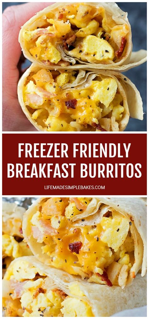 You're going to love these freezer-friendly breakfast burritos! They're easy to make, a breeze to customize and great for those rushed, chaotic mornings! #freezerfriendlybreakfastburritos #breakfastburritos #quickbreakfast #burritos Breakfast Sandwich Ideas, Freezer Friendly Breakfast, Man Lunch, Make Ahead Breakfast Burritos, Freezer Breakfast Burritos, Breakfast Burritos Frozen, Breakfast Burritos Recipe, Sandwich Ideas, Frozen Breakfast