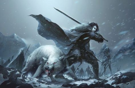 Upon stabbing, due to the traumatic experience, which triggered his ability to warg, Jon Snow will move inside of Ghost mere seconds before his body dies in order to survive. Description from monikaponjavic.wordpress.com. I searched for this on bing.com/images Jon Targaryen Fan Art, Jon Snow Asoiaf Art, Jon Snow Book, Game Of Thrones Poster, Game Of Thrones Books, Game Of Thrones Artwork, Fire And Blood, Asoiaf Art, King In The North