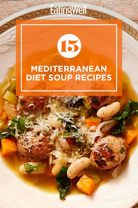 Mediterranean Soups, Mediterranean Soup Recipes, Mediterranean Soup, Mediterranean Recipes Healthy, Mediterranean Diet Recipes Dinners, Diet Soup Recipes, Mediterranean Diet Meal Plan, Easy Mediterranean Diet Recipes, Soup Diet