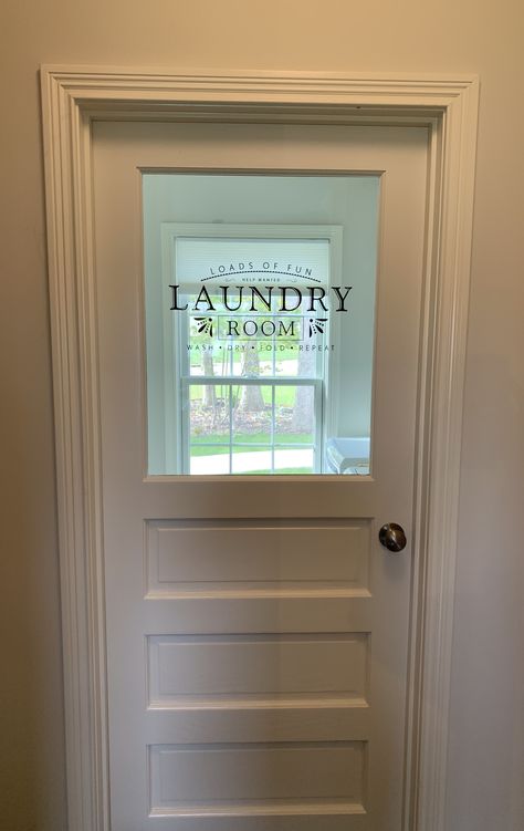 Bought this door and ReStore and ordered the decal from Etsy. Love this in my home! Laundry Room Door, Barn Door Pantry, Laundry Doors, Door Makeover Diy, Door Signage, Closet Door Makeover, Room Storage Diy, Laundry Room Doors, Laundry Closet