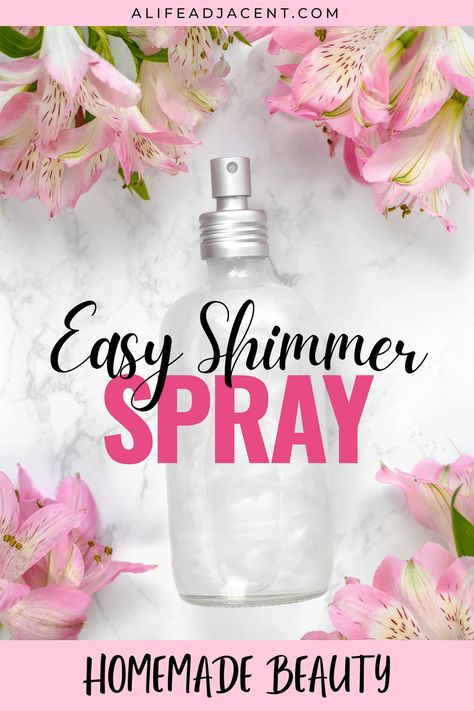 Shimmer Mist Diy, Diy Hair Glitter Spray, Hair Shimmer Spray, How To Make Shimmer Spray, Homemade Body Glitter, Diy Glitter Hair Spray, How To Make Body Glitter Spray, Shimmer Spray Diy, Shimmer Oil Diy