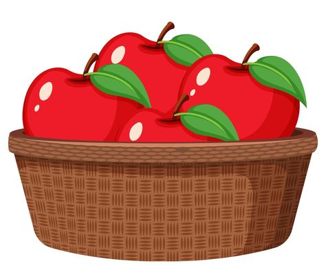 Basket Clipart, Apple Clip Art, Basket Of Apples, Apple Basket, Art Apple, South America Map, Basket Drawing, Apple Baskets, Fruit Picture