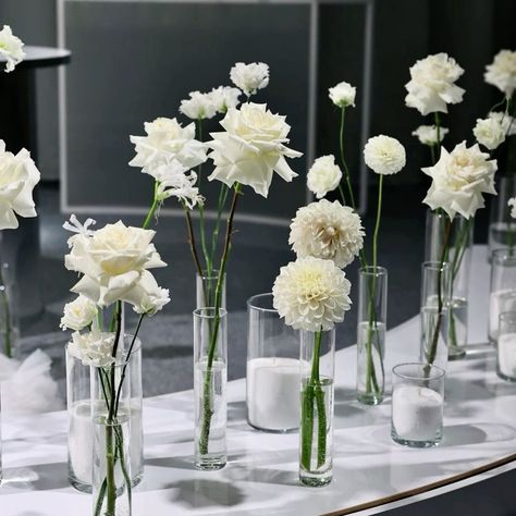 Bud Vase Collections 🥰🌸 #wedding #brideinspiration #2025bride #bridetobe #inspo #centrepieces #weddingday #weddingdress #weddinginspiration #weddinginspo #weddingbouquet #weddingvenue #weddingflowers #bouquet #flowers #bridalbouquet #bride #florist #weddingday #weddingdress #flowerbouquet #weddingideas#weddingdecor #love #flowers #destinationwedding #flowerarrangement . . . #reels #daily #explore #explorepage Bud Vases White Flowers, Bud Vases Flowers, White Ranunculus, Black Minimal, Bride Inspiration, Wedding Arrangements, White Orchids, Flower Bud, Bud Vase