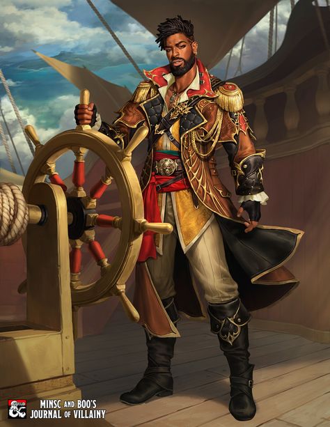 D D Character Ideas, Pirate Art, Heroic Fantasy, Image Painting, Dungeons And Dragons Characters, Dnd Art, Black Anime Characters, Pirate Costume, A Ship