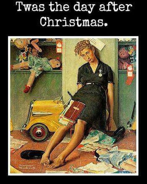 After Christmas Quotes, Norman Rockwell Christmas, Saturday Evening Post Covers, Day After Christmas, Rockwell Paintings, Norman Rockwell Paintings, Middle English, Norman Rockwell, After Christmas