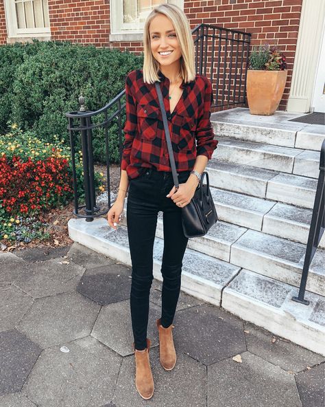 Buffalo Plaid Shirt Outfit, Trendy Flannel Outfits, Red Plaid Shirt Outfit, Red Flannel Outfit, Outfits Flannel, Flannel Outfits Summer, Flannel Outfits Fall, Plaid Shirt Outfits, Buffalo Plaid Shirt