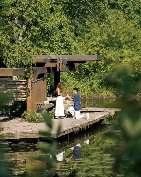 Nature proposal, discreet silhoutte proposal idea. Alfred Caldwell Lily Pond Chicago Proposal location ideas. Summer proposal photo inspo Boardwalk Proposal, Low Key Proposal, Proposal Day, Proposal Private, Lake Dock Proposal, Proposal In Japan, Proposal In Woods, Fishing Proposal, Golden Hour Proposal