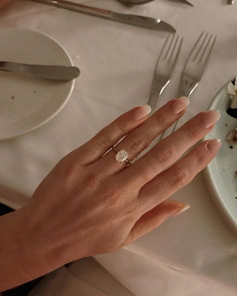 Laura Jade Stone’s Instagram photo: “A little close up 💍💘” Elongated Cushion Cut Engagement Ring, Cushion Cut Engagement Ring Solitaire, Laura Jade Stone, Wedding Day Wishes, Cushion Cut Solitaire, Big Engagement Rings, Diamond Engagement Rings Cushion, Elongated Cushion Cut, Elongated Cushion