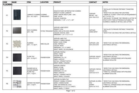 Flooring schedule Ffe Schedule Interior Design, Material Schedule Interior Design, Interior Design Specification Sheet, Finish Schedule Interior Design, Material Selection Interior Design, Interior Design Documentation, Interior Design Proposal, Title Block, Interior Design Template