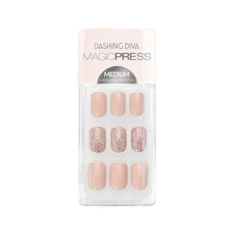 "Go Go" ahead and try our perfect shade of soft nude with a sparkle gold glitter. Get the best press on nails with Dashing Diva's Magic Press nails. Long lasting, chip-proof, fast to apply and easy to remove, you'll have your best manicure ever. Short Nail Bed, Best Press On Nails, White Holographic, Dashing Diva, Light Pink Nails, Orange Stick, Diva Nails, Sally Beauty, Clean Nails