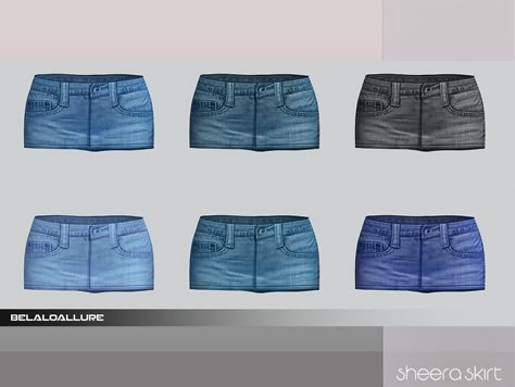 The Sims 4 Pack, Sims 4 Cc Folder, Mini Denim Skirt, Y2k Skirt, Denim Skirt Outfits, Sims 4 Dresses, The Sims 2, Sims4 Clothes, Sims Four