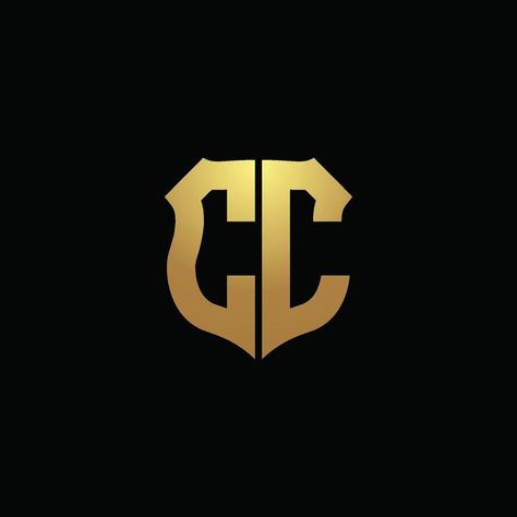 CC logo monogram with gold colors and shield shape design template Gc Logo Design, Gc Logo, Security Logo, Neon Backgrounds, Photo Logo Design, Elegant Logo, Download Cute Wallpapers, Gold Colors, Photo Logo