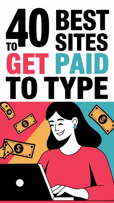 pin showing ways to make money with side hustles from home by getting paid to type online Get Paid To Color, Earn Money By Typing, Typing Skills, Easy Online Jobs, Typing Jobs, Online Jobs From Home, Online Work From Home, Earn Extra Cash, Side Jobs