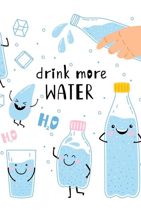 Water Concept, Water Hydration, Water Illustration, Water Poster, Water Aesthetic, Water Drawing, Creating A Newsletter, Poster Drawing, Drink More Water