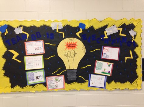 Electricity bulletin board Electricity Bulletin Board, Electrician Party, Classroom Displays Ks2, English Display, Listrik Statis, Science Display, Elementary Science Classroom, Bulletin Boards Theme, Science Electricity