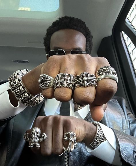 Wisdom Kaye, Chrome Hearts Jewelry, Chrome Hearts Ring, Edgy Jewelry, Concept Clothing, Dope Jewelry, Funky Jewelry, Jewelry Lookbook, Chrome Hearts