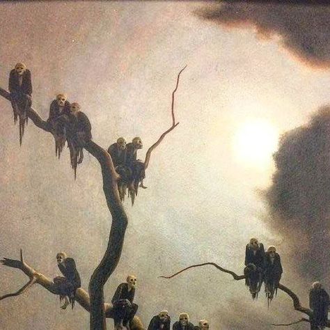 Art History Gallery by Emre Tuglu on Instagram: "Franz Sedlacek (1891 - 1945): Ghosts in a Tree, 1933, oil on canvas, Albertina Museum, Vienna . . Franz Sedlacek was an Austrian painter. He belonged to a tradition known as Magic Realism and Fantastic Surrealism, some varieties of New Objectivity. His fantastic sceneries, abounding with uncanny figures, are informed by late Gothic painting and the world landscapes of the early sixteenth-century Danube School.  His 'Ghosts in a Tree' from 1 Albertina Museum, Gothic Painting, Austrian Painter, New Objectivity, American Realism, Metaphysical Art, Magic Realism, Daily Painting, Cityscape Painting