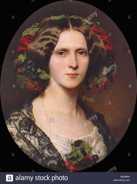 Winterhalter Franz Xavier - Portrait of Franziska (Fanny) Princess Biron of Curland Madame Von Boyen Stock Photo Franz Xavier Winterhalter, Rembrandt Portrait, Franz Xaver Winterhalter, Historical Painting, Classic Paintings, Female Portraits, A4 Poster, Vintage Portraits, Fashion Portrait