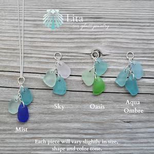 Cascade Sea Glass Necklace Beach Glass Necklace Sea Glass - Etsy Australia Everyday Necklace Silver, Sea Glass Crafts Jewellery, Sea Glass Keychain, Beach Glass Necklace, Jewelry Making Business, Wire Wrap Jewelry Designs, Sea Glass Colors, Necklace Everyday, Sea Glass Bracelet