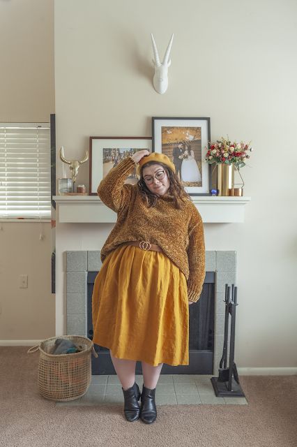 All Yellow Outfit, Casual Ootd, Concept Board, Yellow Outfit, Plus Size Vintage, Brown Shoes, Plus Size Beauty, Curvy Girl Outfits, Curvy Outfits