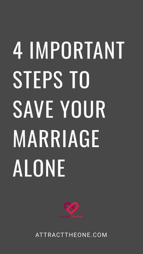 4 important steps to save your marriage alone. AttractTheOne.com 222 Rule For Marriage, How Do You Know Your Marriage Is Over, How To Save Your Marriage, When To Give Up, Finding Love Again, Rekindle Romance, Marriage Restoration, Save Your Marriage, Marriage Advice Quotes