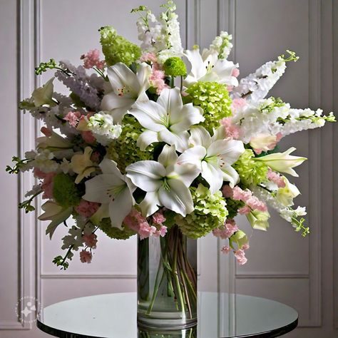 Lilly Floral Arrangements, Green Yellow, Pink And Green, Floral Arrangements, Flower Arrangements, Lily, Yellow, Floral, Flowers