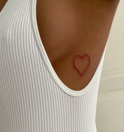 Small Red Heart Tattoo, Unique Best Friend Tattoos, Bff Tattoo Ideas, Red Heart Tattoo, Inside Of Arm Tattoo, Love Heart Tattoo, Red Heart Tattoos, Small Heart Tattoos, Pink Tattoo