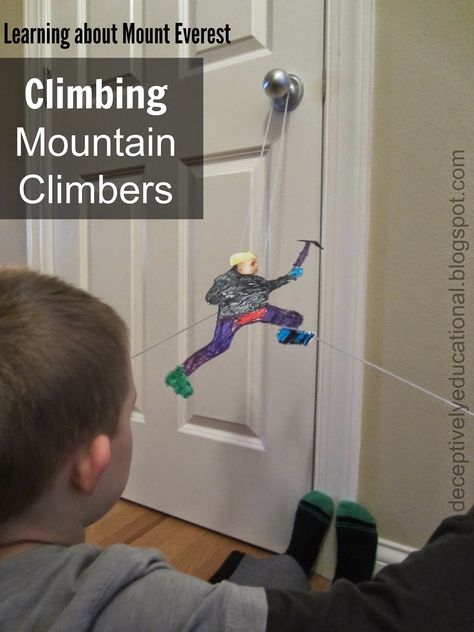 Relentlessly Fun, Deceptively Educational: Climbing Mountain Climbers (Learning about Everest) Everest Vbs 2015, Everest Vbs, Mountain Crafts, Holiday Club, Bible School Crafts, Vbs Crafts, Mountain Climbers, Vacation Bible School, Science Experiments Kids