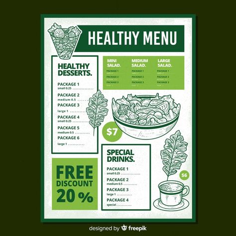 Salad Menu Restaurant, Healthy Menu Design, Salad Menu Design, Salad Template, Salad Logo, Salad Shop, Healthy Design, Simple Restaurant, Salty Food