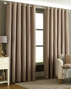 Model Gorden, Lounge Curtains, Sheers Curtains Living Room, Curtains Living Room Modern, Window Curtains Living Room, Beige Curtains, Living Room Decor Colors, Eyelet Curtains, Stylish Curtains