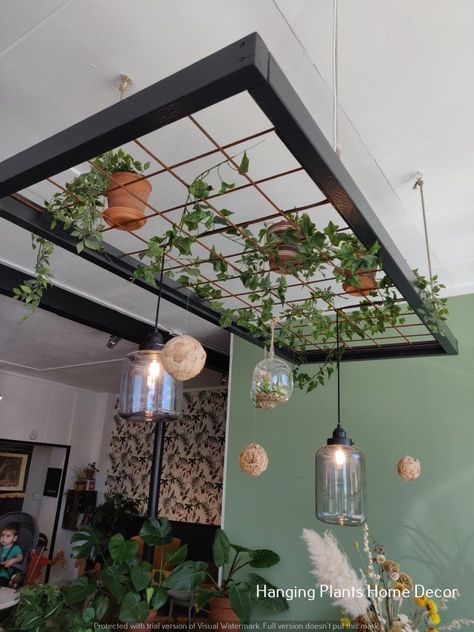 Hanging plant pots-hanging plant holder hanging plant shelf Hanging Plants Ideas, Plants Ideas, Garden Decor Ideas, Cabinets Diy, Decorating Ideas On A Budget, Deck Decorating Ideas, Backyard Lighting, Deck Decorating Ideas On A Budget, Coffee Shop Decor