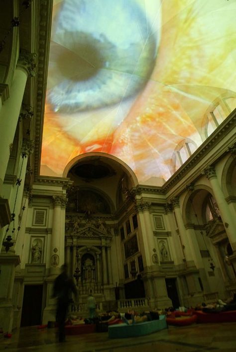 Pipilotti Rist - Homo sapiens sapiens (2005) audio-visual installation San Stae Church, Venice Colorful Art Installations, Pipilotti Rist, Middlebury College, Interactive Art Installation, Art Appliqué, Artistic Installation, Video Installation, Art Installation, Ethereal Art