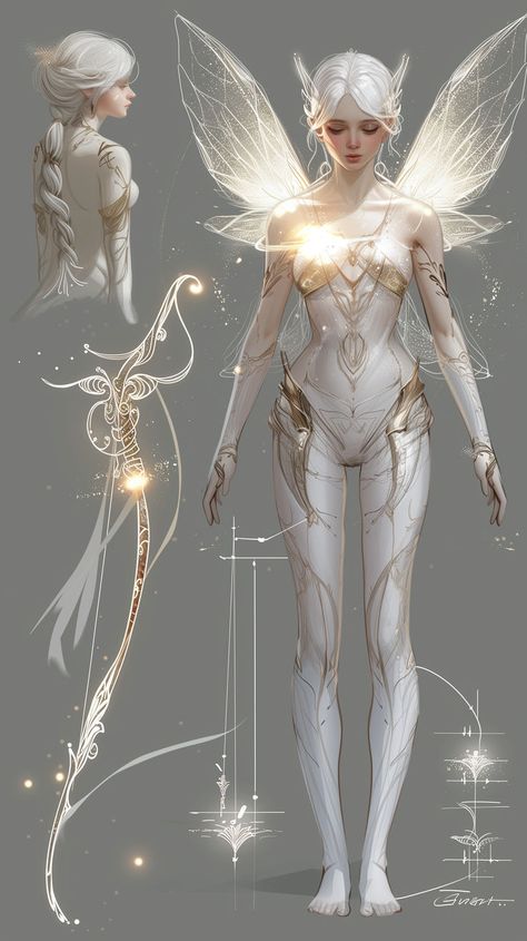 Concept art character design | white fairy | female character concept | dnd character art #art #characterconcept #oc #artoc #fairyoc #artoftheday #drawingideas Air Character Design, Air Element Outfit, Dnd Outfits, Dnd Character Art, Concept Art Character Design, Art Character Design, White Fairy, Female Character Concept, Concept Art Character