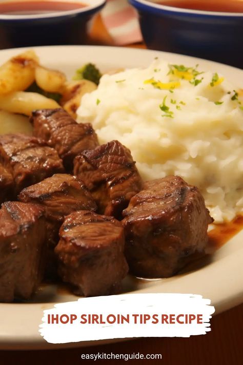 Ihop Sirloin Tips Recipe, Ihop Steak Tips Recipe, Steak Tips Recipe, Sirloin Recipes, Sirloin Tip Steak, Easy Dinner Options, Steak Tips, Sirloin Tips, Kitchen Guide